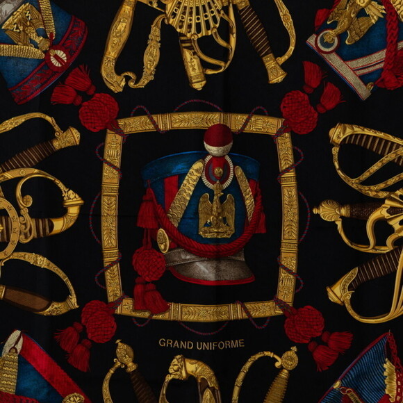Authentic Hermes Carré Grand Uniforme Silk Scarf - Picture 2 of 6